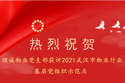 热烈祝贺顺诚物(wù)业党支部获评2021武汉市物(wù)业行业基层党组织示范点